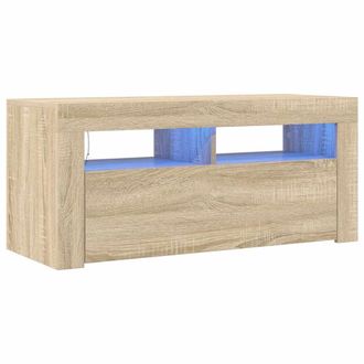 vidaXL Vidaxl - Mueble De Tv Con Luces Led Roble Sonoma 90x35x40 Cm
