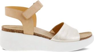 Ecco WomenS Flowt Wedge Sandal In Pure White Gold Powder