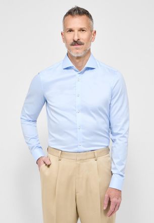 Eterna Langarmhemd ETERNA SUPER SLIM, Herren, Gr. 38, Normalgr&ouml;ssen, blau (hellblau), Twill, 100% Baumwolle, schmal, Manschette, Hemden Langarmhemd, NON IRON