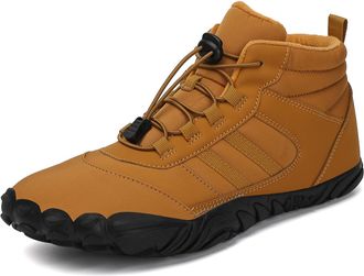 Generic Barefoot Winter Boots - Waterproof Minimalist Snow Boots, Wide Toe Box & Zero Drop, Warm Wool Lined - Unisex Grip Sole (Yellow, Adult, Women, 10, Nume