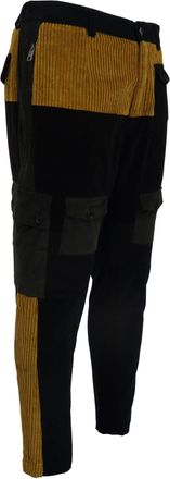Dolce & Gabbana Black Yellow Cotton Men Pants
