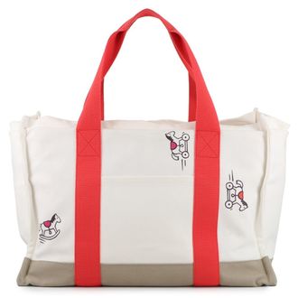 Herm&egrave;s Bougainvillier Gray White Tote Bag (Pre-Owned)