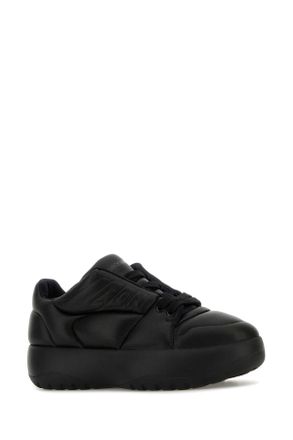 Dsquared2 Womens Black Leather Puffer Sneakers