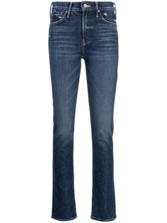 Mother The Rascal logo-tag skinny jeans - women - Cotton/Polyester/Lycra - 24 - Blue