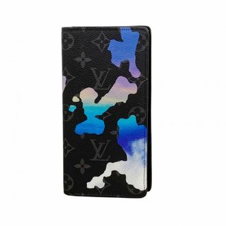 Louis Vuitton Black Blue Long Wallet (Bi-Fold) (Pre-Owned)