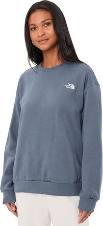 The North Face Evolution Embroidered Oversized Crew Womens Sweatshirt Granite Grey : SM, Cotton/Polyester