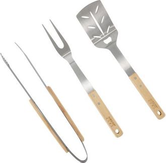 Gibson Home Barbecue Plus 3 Piece Barbecue Tool Set with Rubberwood Handles in Brown at Nordstrom