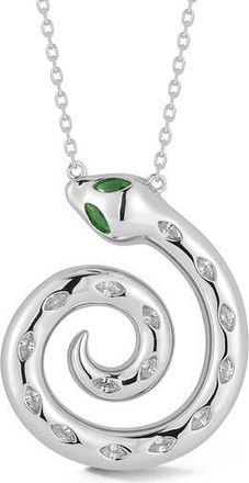 Glaze Jewelry Cubic Zirconia Swirl Snake Pendant Necklace in Silver at Nordstrom Rack