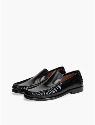 Tommy Hilfiger Mens Shiny Leather Loafer - Black - US 11.5 / EU 45