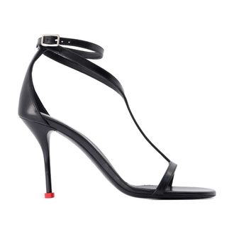 Alexander McQueen Harness Ankle-Strap Leather Heels - Black