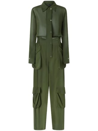 Pinko cargo jumpsuit - women - Polyester - 40 - Green