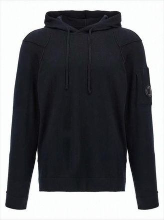C.P. Company Relaxed-Fit Black Hoodie With Distinctive Patch Pocket