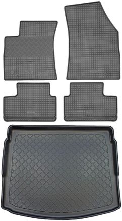 OEM Renault Megane Grandtour Iv Estate (5 Puertas) Desde Septiembre De 2016. Juego: Alfombrillas De Goma Para Coche + Alfombrilla Para Maletero