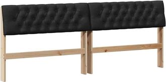 vidaXL Cabecero Tapizado Negro 200 Cm Madera De Pino Macizo Vidaxl