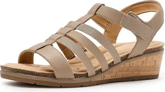 Clarks Kacha Step Womens Wedge Shoes Taupe Leather : 9.5 B - Medium