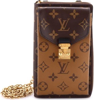 Louis Vuitton Vertical Zippy Metis Chain Wallet Reverse Monogram Canvas crossbody bag - Bruin