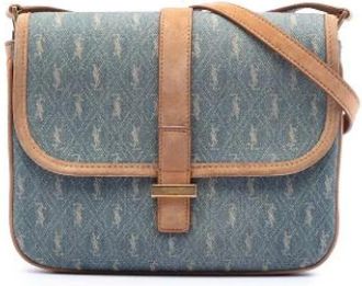 Saint Laurent Pre-owned Cross Body Bags, female, Blue, Size: ONE SIZE Pre-owned Denim Crossbody Bag