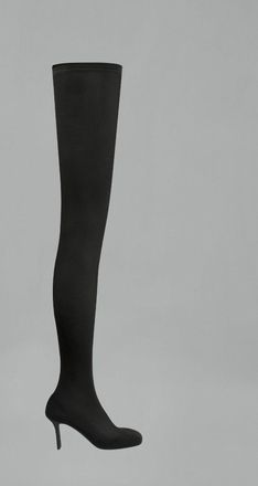 Courr&egrave;ges Square Toe Mesh Thigh Boots