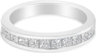 House of Brilliance 18K White Gold Princess Cut 1.0 Cttw Diamond Band Ring at Nordstrom, Size 6.75