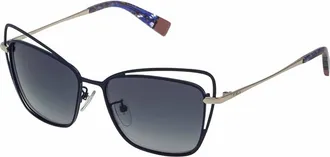 Furla Womens Sfu144 Sunglasses In Blue Silver
