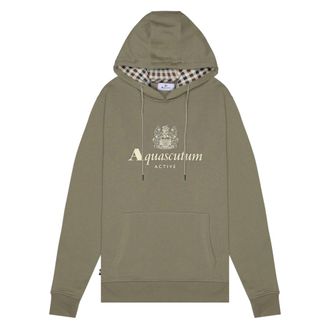 Aquascutum Active Big Logo Army Green Hoodie