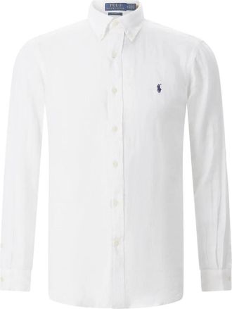 Polo Ralph Lauren Linnen Overhemd - Heren - Zakelijke Overhemden - Wit - XL - Linnen - Overhemden