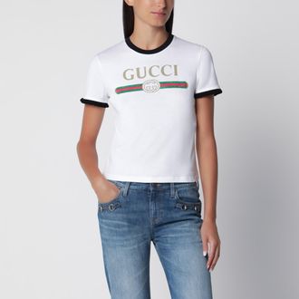 Gucci T-shirt bianca in jersey di cotone