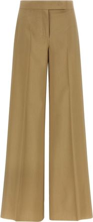 Max Mara Beige Straight Flat Front Pants