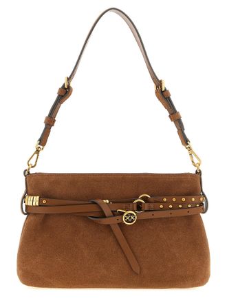 Pinko Brown Lamb Leather Shoulder Womens Bag