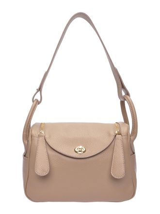 Luisa Vannini Beige Rundleer Tas