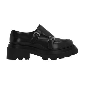 Plan C Plan C - Loafers met dikke zool en gespen - Dames - Schoenen - Zwart - Maat: 39 EU Leer