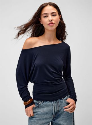 Twik Womens Cinched waist off-the-shoulder T-shirt