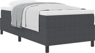 vidaXL Box Spring Bed Dark Grey and White 203 x 80 x 60 cm Vidaxl