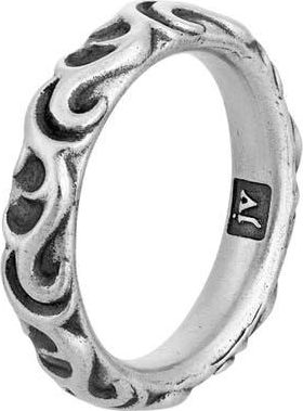 John Varvatos Mens Gothic Band Ring in Silver at Nordstrom, Size 10