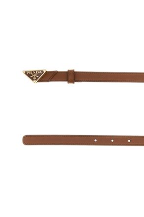 Prada Womens Camel Leather Belt Cognac Exterior: Cinture