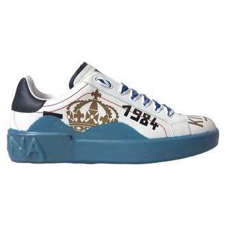 Dolce & Gabbana Blue White Printed Portofino Melt Mens Sneakers