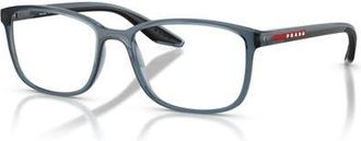Prada 55mm Rectangle optical glasses in Blue at Nordstrom