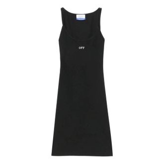 Off-white (WMNS) Off-White Off Stamp Rib Basic Tank Dress Black White OWDB304C99JER0021001
