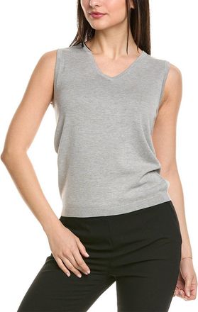 St. John Melange Jersey Knit V- Neck Shell
