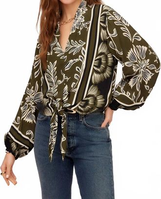 Fifteen Twenty Womens Scarlet Tie Front Top In Floral
