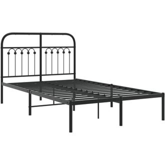 vidaXL Vidaxl - Estructura Cama Sin Colch&oacute;n Con Cabecero Metal Negro 120x190 Cm