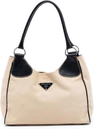 Prada Pre-owned Shoulder Bags, female, Beige, Size: ONE SIZE Pre-owned Shoulder Bag