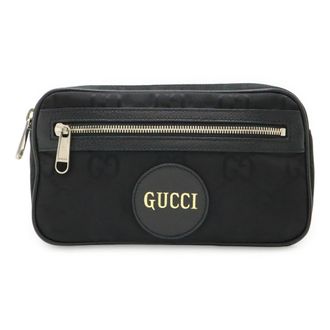 Gucci Black Nylon Canvas Leather Fanny Pack Sling Bag (Pre-Owned)