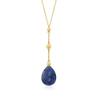 Ross-Simons Sapphire Y-Necklace in 14kt Yellow Gold