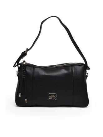 Ermanno Scervino Black Polyurethane Violeta Shoulder Bag