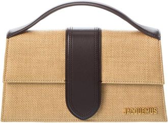 Jacquemus Bambino Large Leather-Trim Shoulder Bag