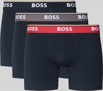 HUGO BOSS Slim Fit Boxershorts aus Baumwoll-Mix im 3er-Pack Modell POWER in Dunkelblau, Gr&ouml;&szlig;e XXL