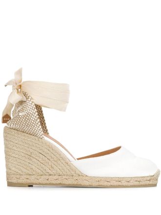 Castaner Carina espadrilles met sleehak - Wit