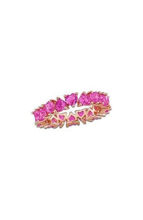 Delmar Lab Grown Pink Sapphire Heart Eternity Ring at Nordstrom Rack, Size 6