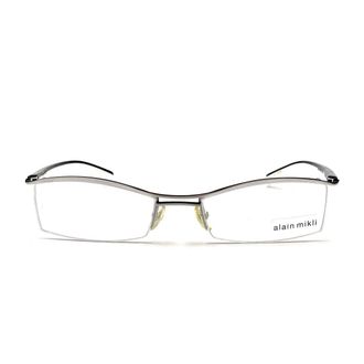 Alain Mikli White A0505 Metal Semi-Rimless Glasses